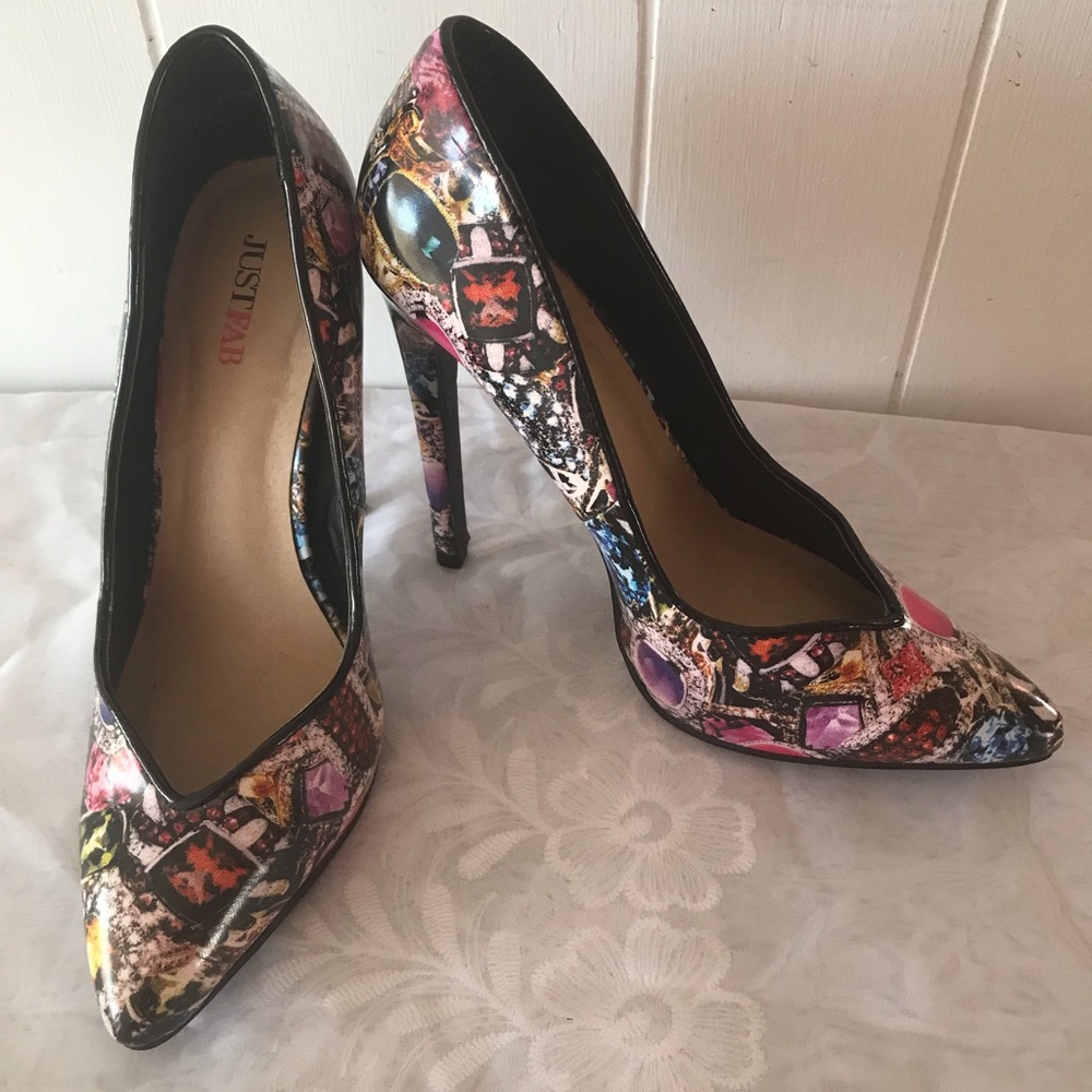 JustFab Keelee Multicolor Gemstones Stiletto Shoe